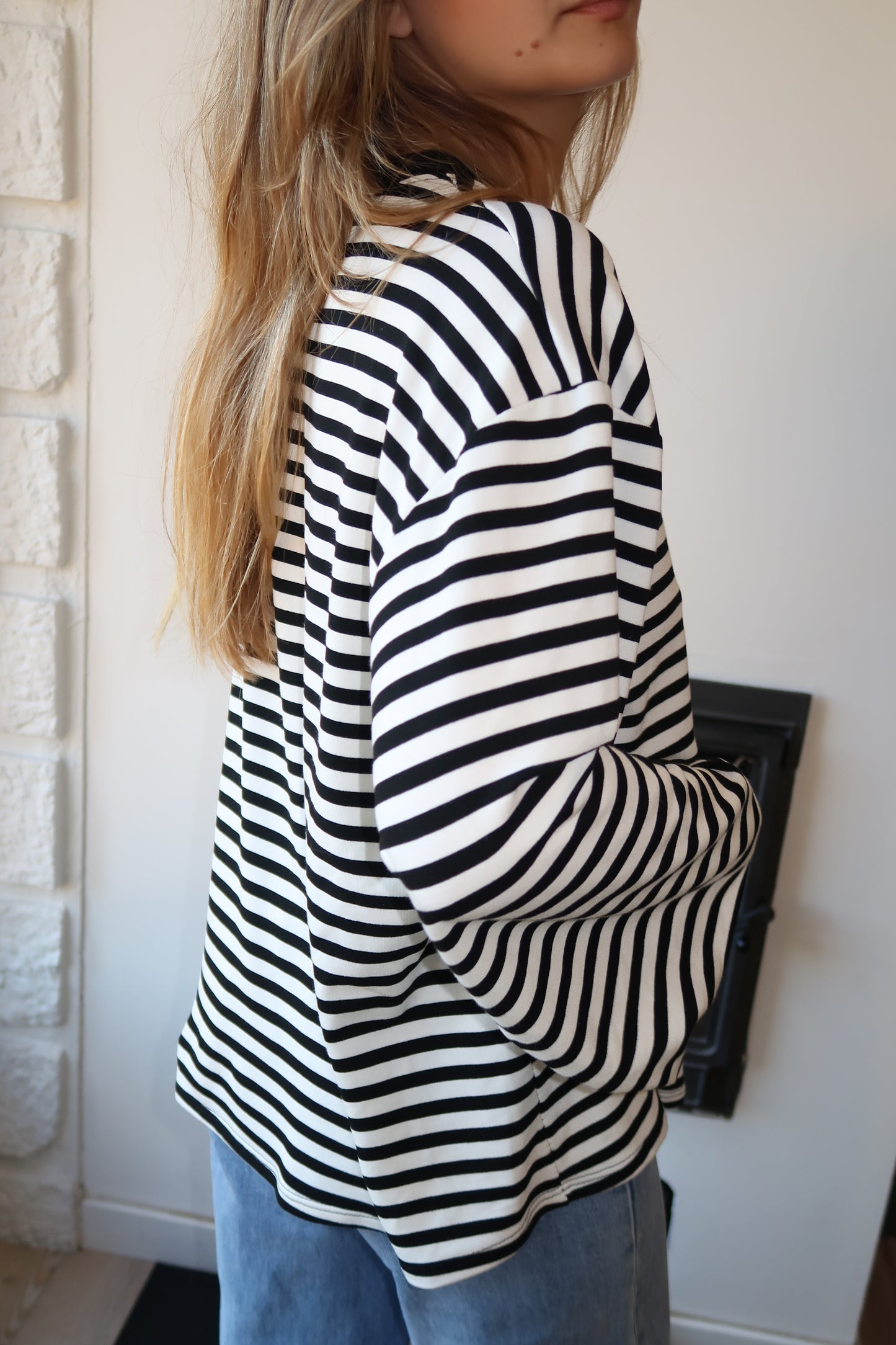 Manches longues rayé rose/bordeaux