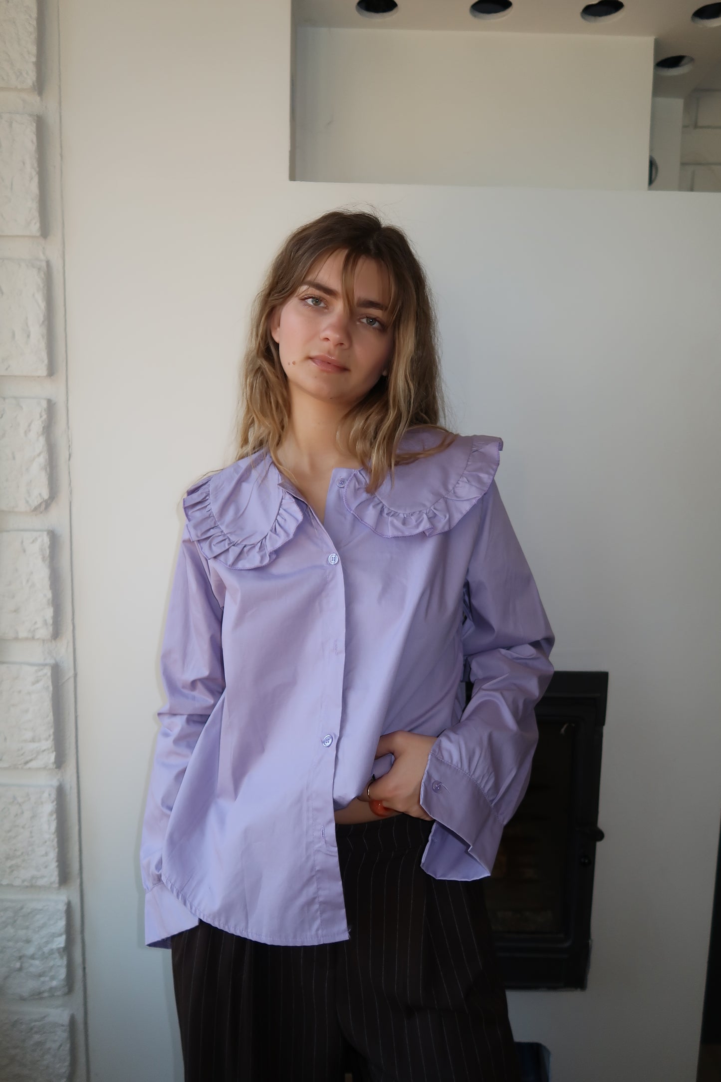 Chemise frou-frou jaune