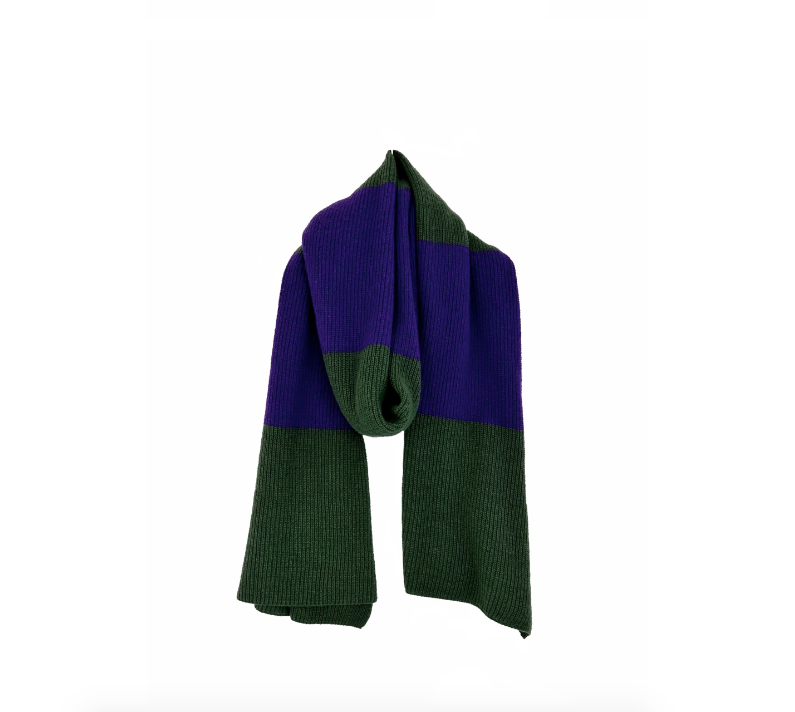 Echarpe rayée rose & rouge