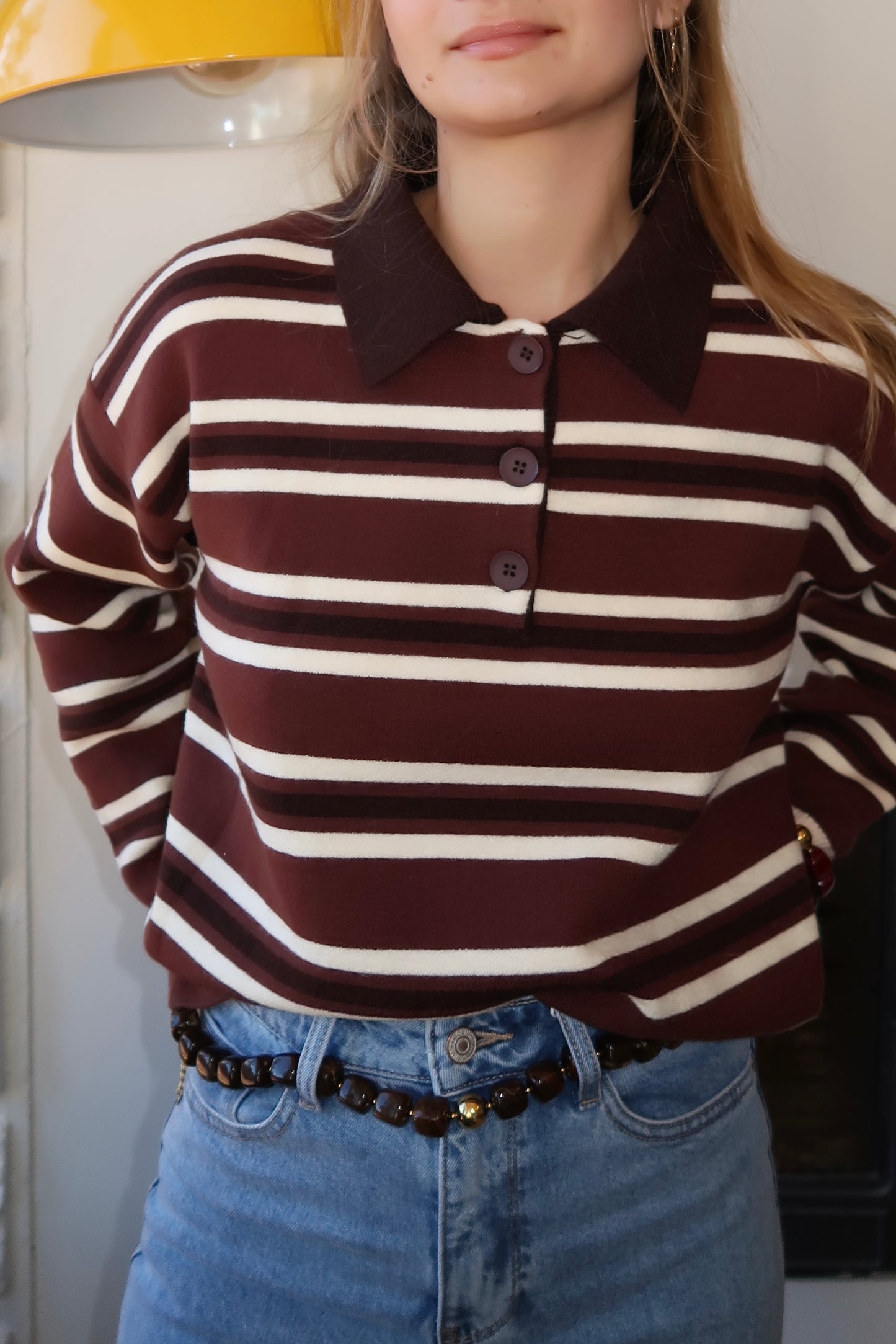 Pull Rayé - Col Polo