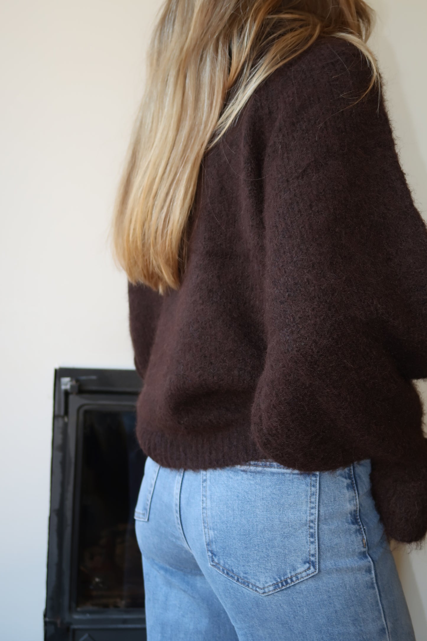 Pull col noué beige