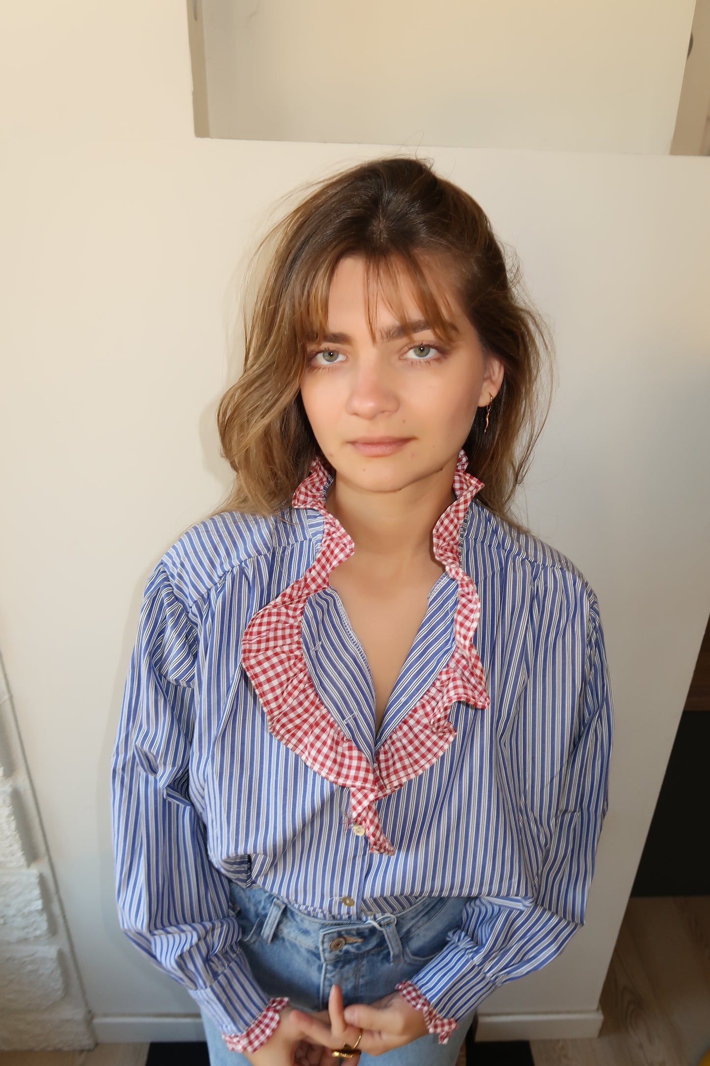 Chemise col volant