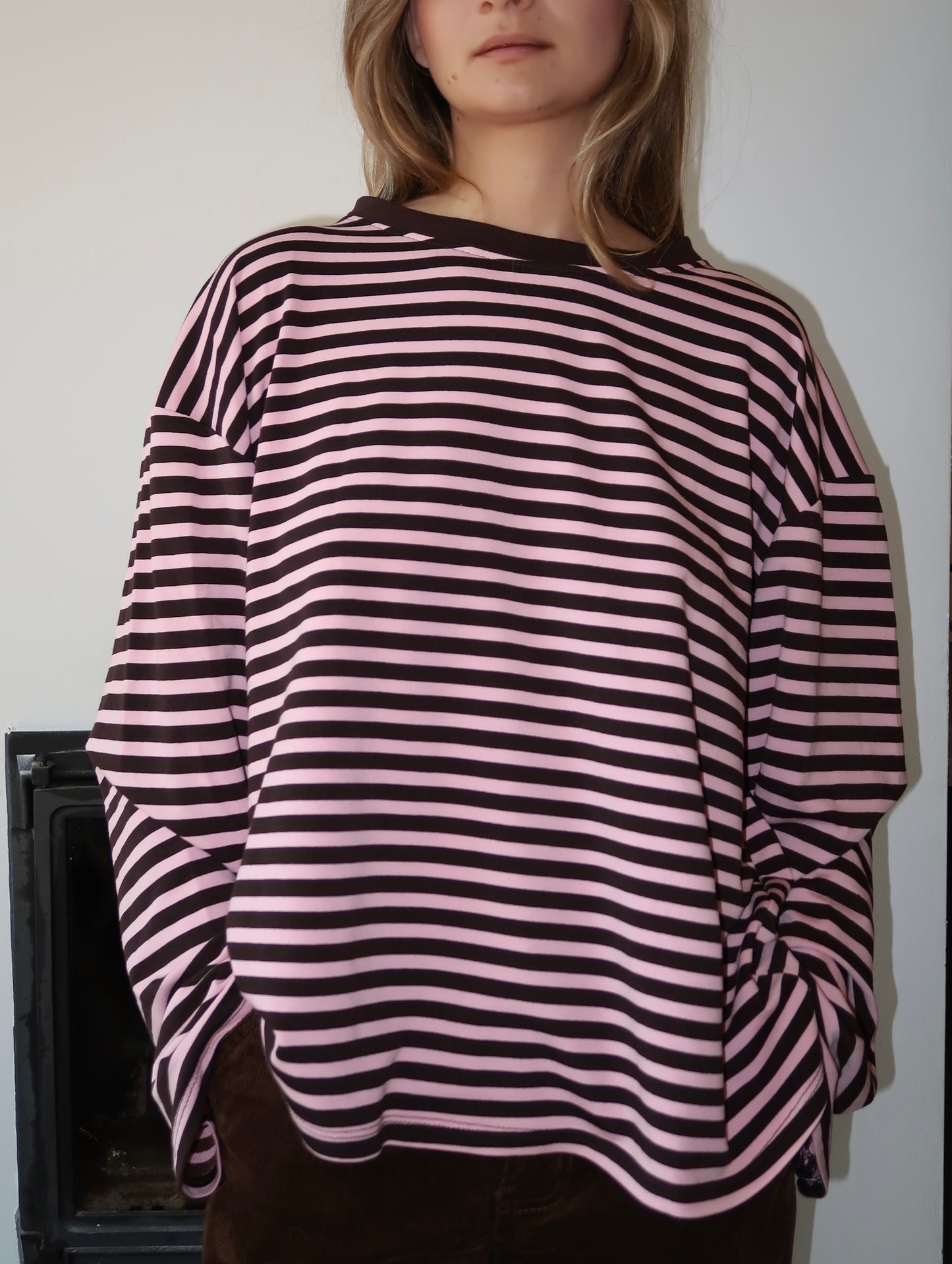 Manches longues rayé rose/bordeaux